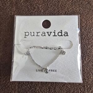 Pura Vida Silver Chain Necklace with Sparkling Accents